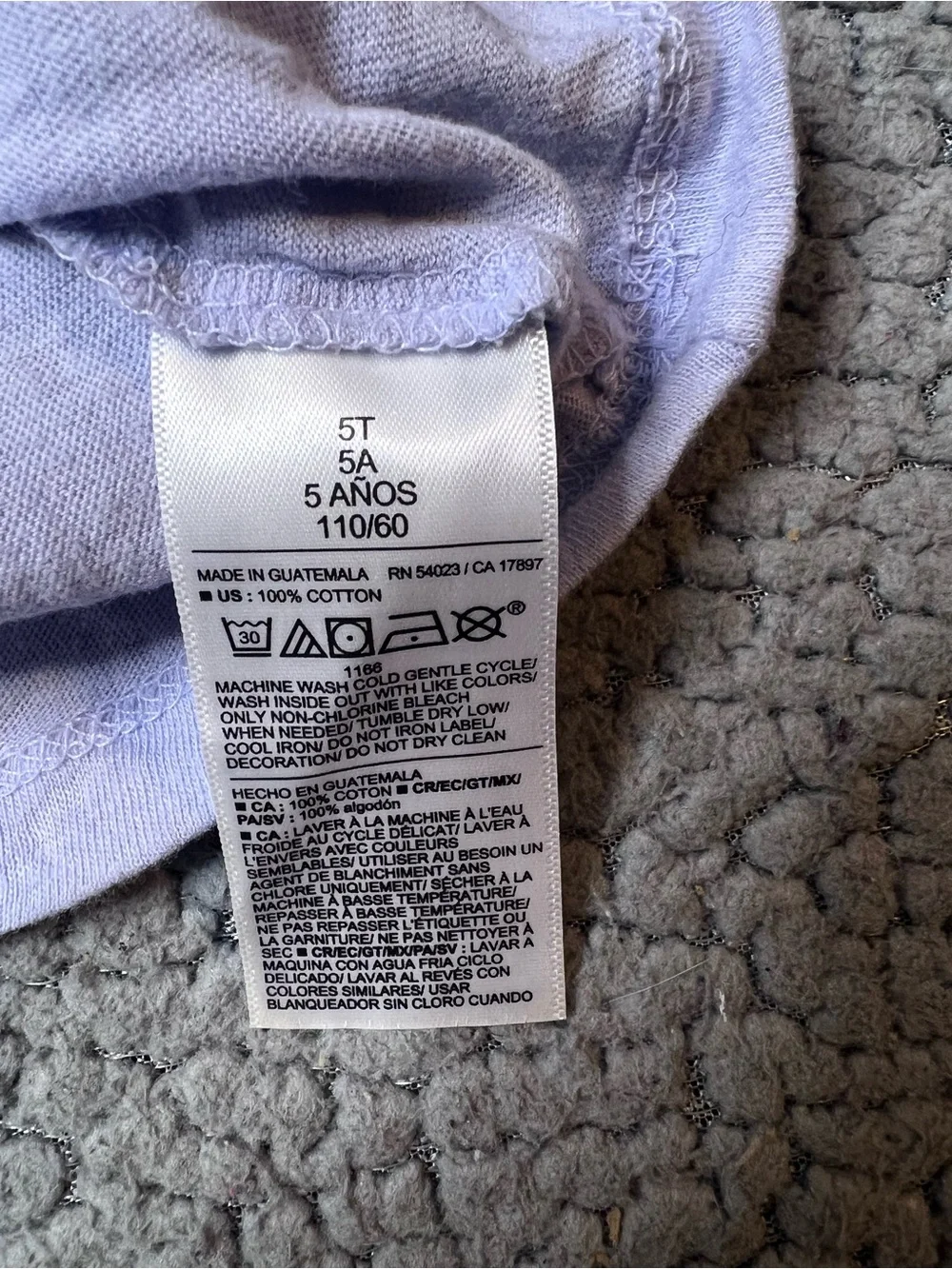 Old Navy Toddler 5T Purple Long Sleeve Crew Neck Graphic Cotton Tee